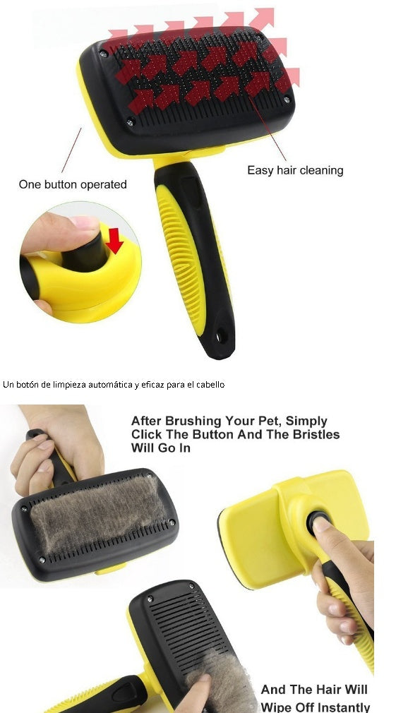 Self-Cleaning Pet Grooming Brush – Retractable Deshedding Comb for Dogs & Cats - Pawticaa