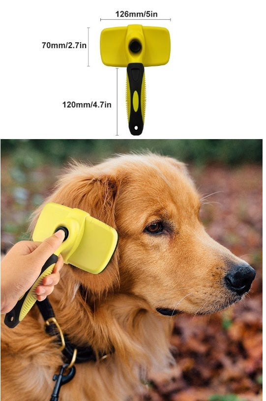 Self-Cleaning Pet Grooming Brush – Retractable Deshedding Comb for Dogs & Cats - Pawticaa