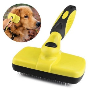 Self-Cleaning Pet Grooming Brush – Retractable Deshedding Comb for Dogs & Cats - Pawticaa
