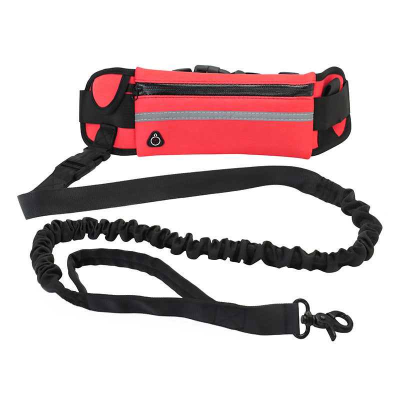 Hands-Free Dog Leash Belt – Shock-Absorbing Bungee, Phone Pocket & Water Bottle Holder - Pawticaa