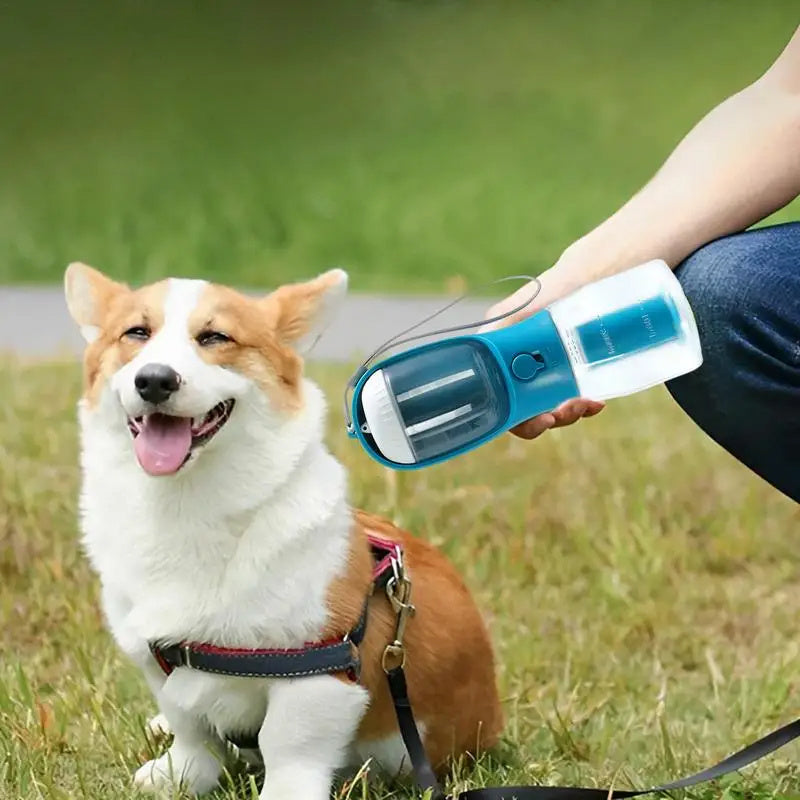 3-in-1 Portable Dog Water Bottle – Hydration, Feeding & Waste Bag All-In-One - Pawticaa
