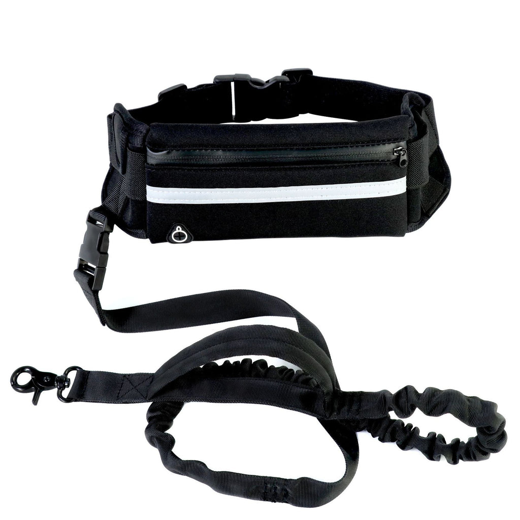 Hands-Free Dog Leash Belt – Shock-Absorbing Bungee, Phone Pocket & Water Bottle Holder - Pawticaa